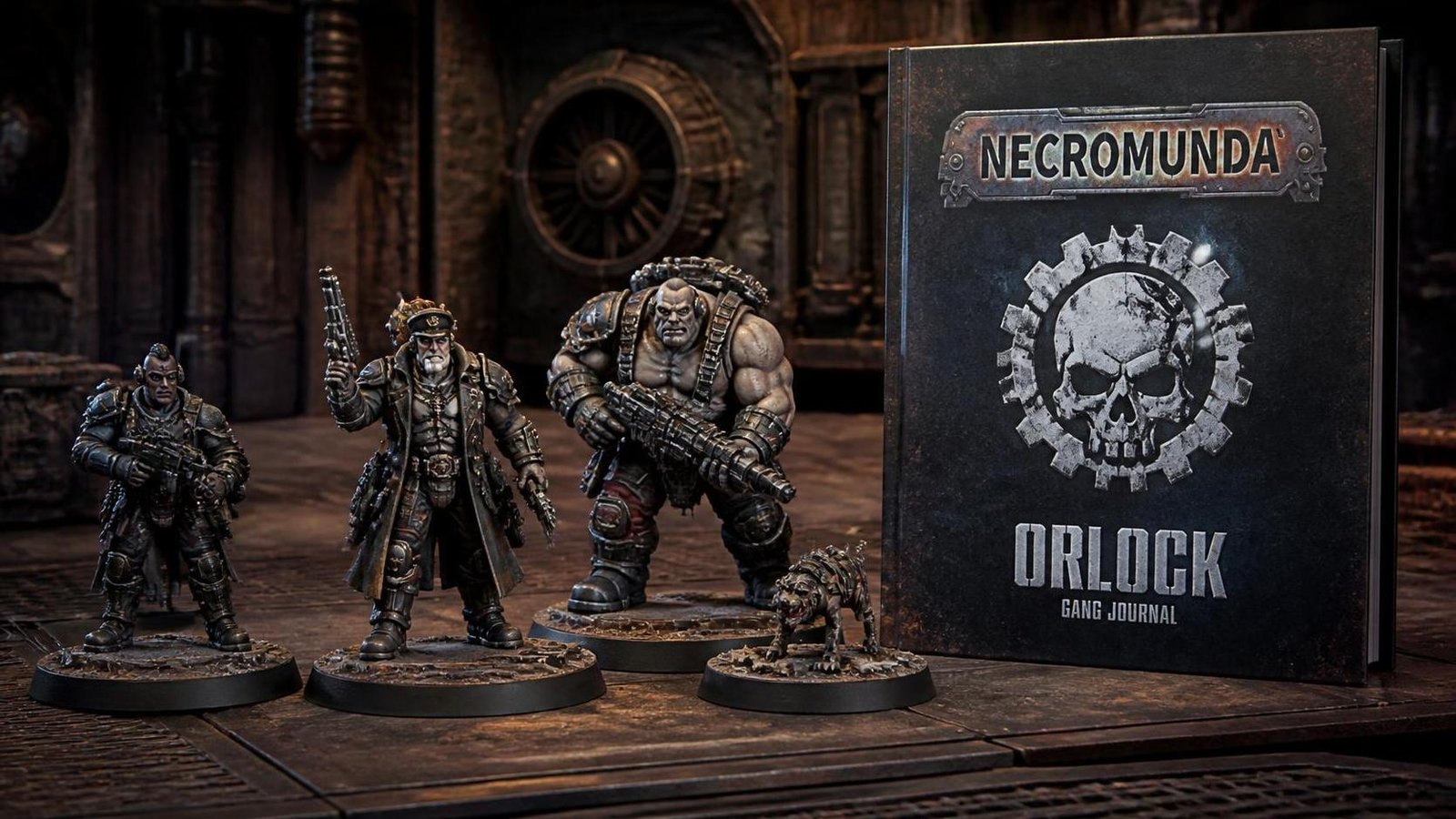 Illustration éditoriale de Necromunda : nouveaux Orlocks, sergents, Ogryns et Journal Orlock