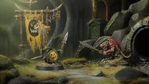 Illustration éditoriale de Warhammer Age of Sigmar : Inside White Dwarf 529 met Gitz et Skavens à l’honneur