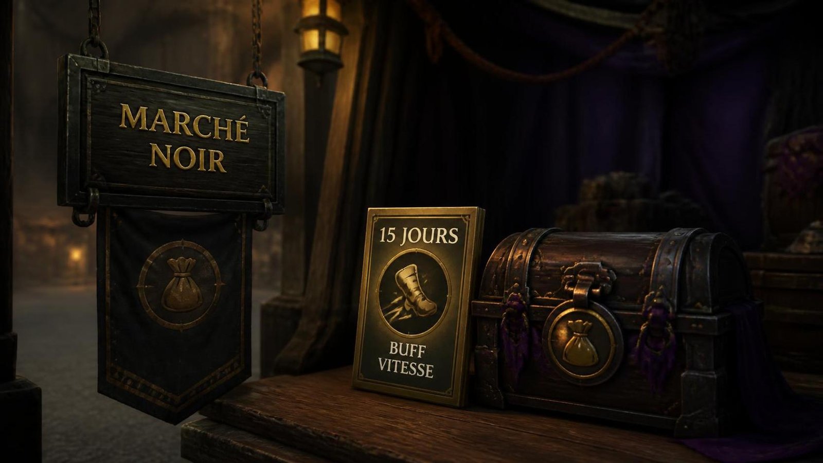 Illustration éditoriale de World of Warcraft: Forever dévoile un marchand au marché noir et un buff vitesse de 15 jours
