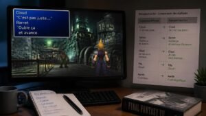 Illustration éditoriale de Final Fantasy 7 PC : une retraduction fan compare chaque réplique