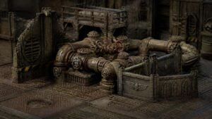 Illustration éditoriale de Necromunda: construire des terrains modulaires avec des tuyaux
