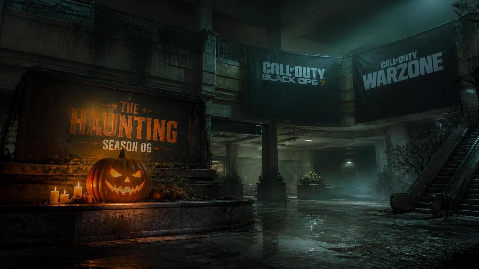 Illustration éditoriale de Call of Duty Black Ops 7 et Warzone : The Haunting S06 dévoilé