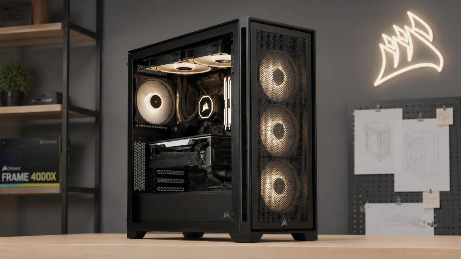 Illustration éditoriale de Corsair Frame 4000X : boîtier PC ultra personnalisable, mais des doutes subsistent