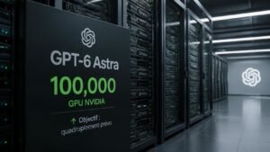 Illustration éditoriale de GPT-6 Astra : 100 000 GPU Nvidia pour l’entraîner, quadruplement prévu