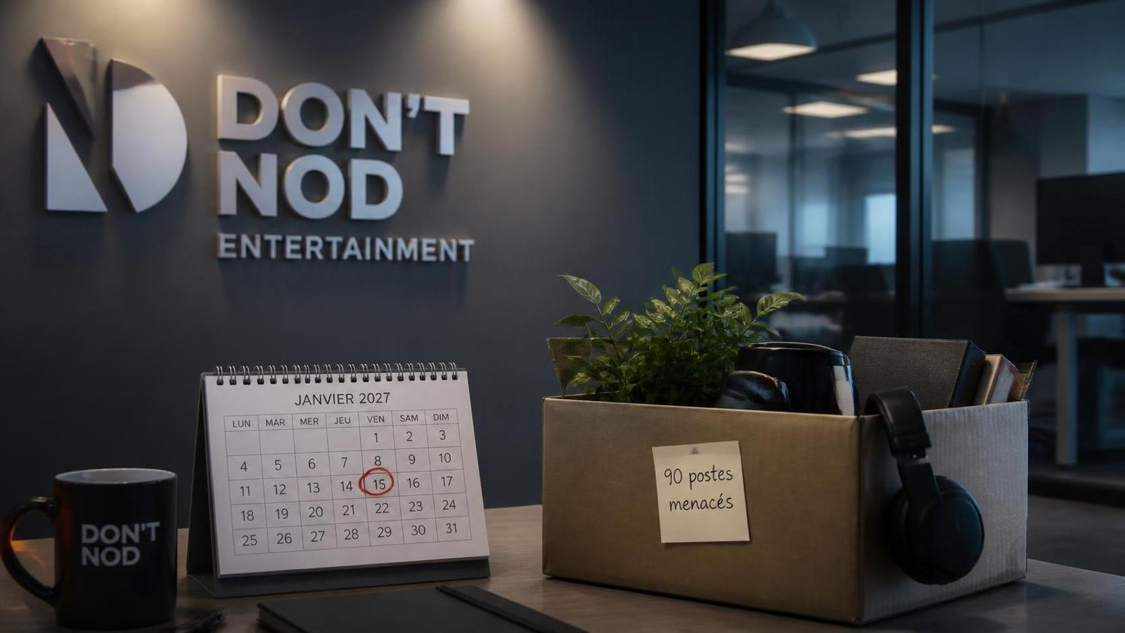 Illustration éditoriale de Don't Nod fait face à un risque de trésorerie d’ici janvier 2027, jusqu’à 90 postes menacés