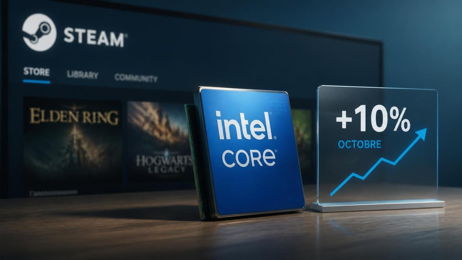 Illustration éditoriale de Steam : hausse de 10 % des prix Intel attendue dès octobre