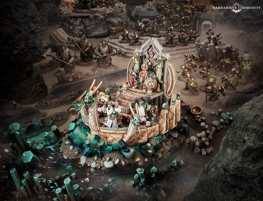 Découvrez Valankrom’s War Throng, Fyrd of Fyrepeak et Throngankor Alliance, les trois Armies of Renown du Battletome Khazalite Holds.
