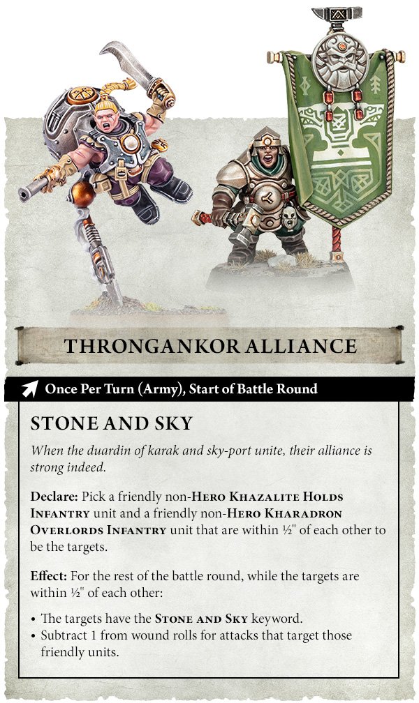 Découvrez Valankrom’s War Throng, Fyrd of Fyrepeak et Throngankor Alliance, les trois Armies of Renown du Battletome Khazalite Holds.