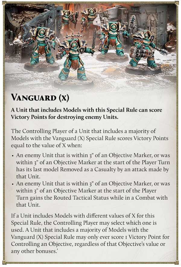 La nouvelle FAQ Horus Heresy renforce Vanguard (X), confirme qu’un 1 en pénétration échoue toujours et clarifie ligne de vue, réactions et véhicules.