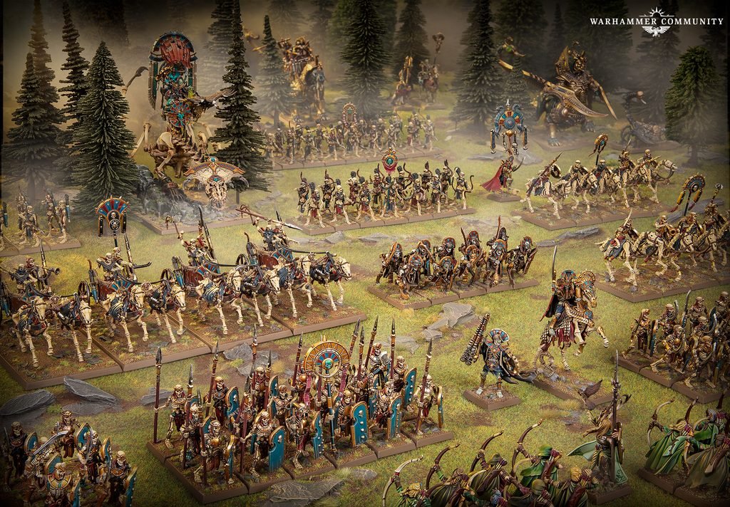 Games Workshop dévoile la conception des nouveaux Rois des Tombes : squelettes modernisés, montage simplifié, nouveaux chars, décalcomanies et détails de Nehekhara.