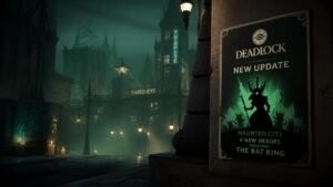 Illustration éditoriale de Deadlock dévoile une mise à jour géante: ville hantée et 6 nouveaux héros dont le Rat King