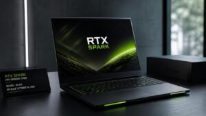 Illustration éditoriale de RTX Spark laptops : prix de 2 600 à 7 000 $, précommandes ouvertes, sortie le 16 octobre 2026