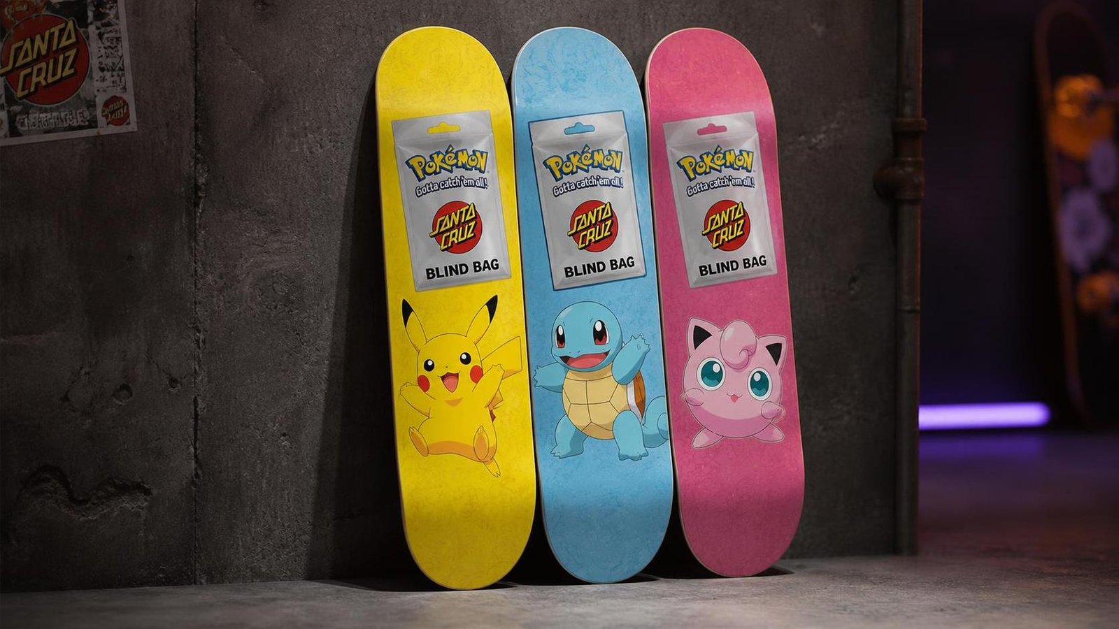 Illustration éditoriale de Pokémon 'Blind Bag' Skateboard Decks Return In New Santa Cruz Collaboration