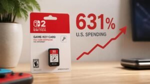 Illustration éditoriale de Spending On Switch 2 Game-Key Cards In The U.S. Has Risen By 631%