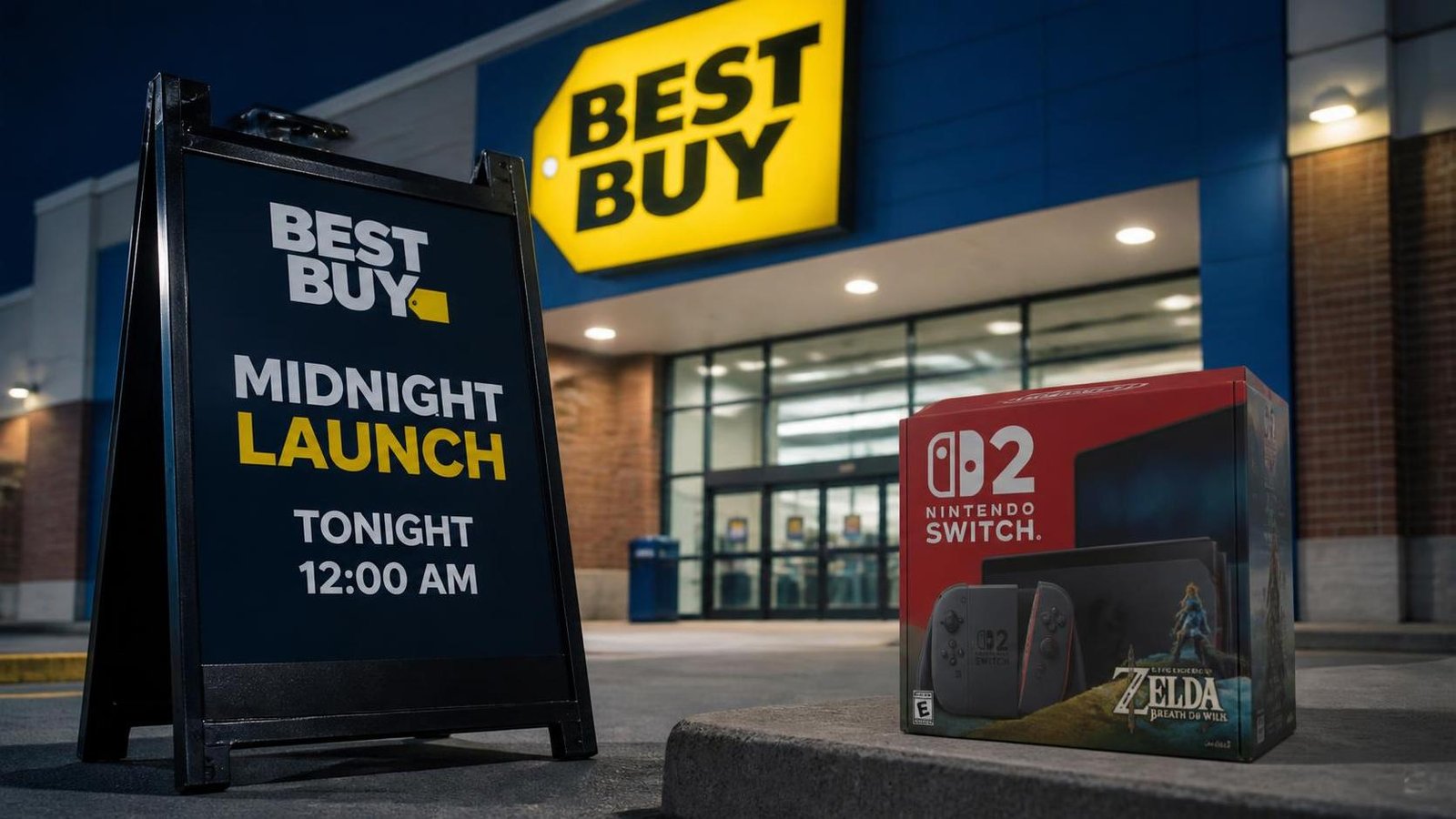 Illustration éditoriale de Best Buy To Offer Additional Switch 2 Zelda Units In-Store At Midnight Launch