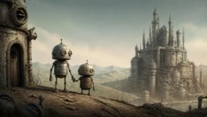 Illustration éditoriale de Machinarium 2 annoncé : suite 17 ans après avec duo jouable et bande-son de Floex