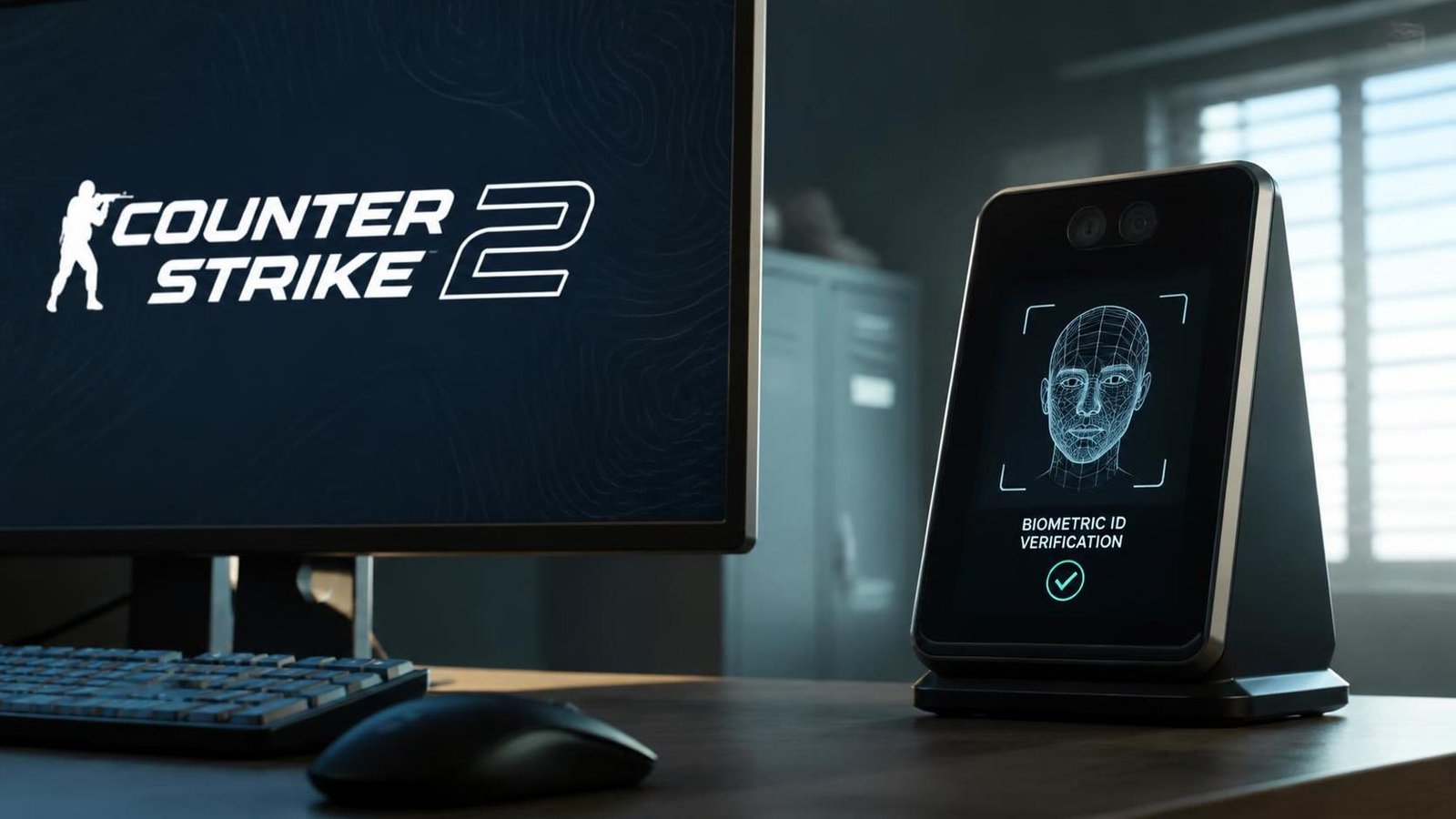 Illustration éditoriale de Counter-Strike 2: une thèse crée un système anti-smurf par biométrie