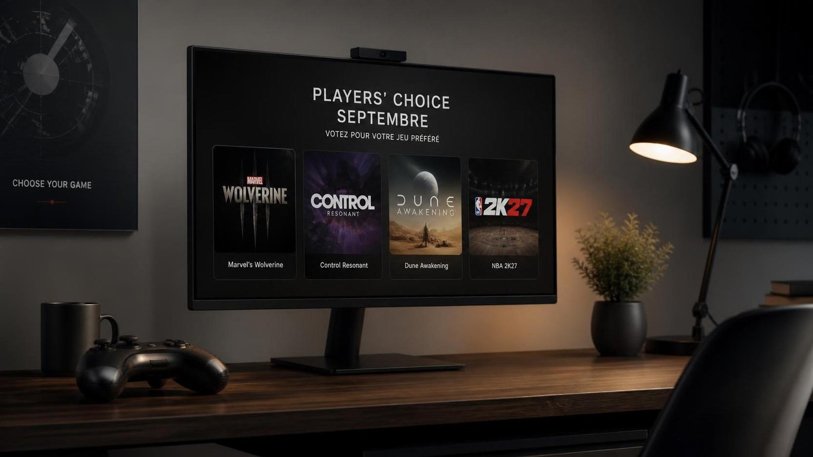 Illustration éditoriale de Players’ Choice septembre : votez pour Marvel’s Wolverine, Control Resonant, Dune Awakening et NBA 2K27