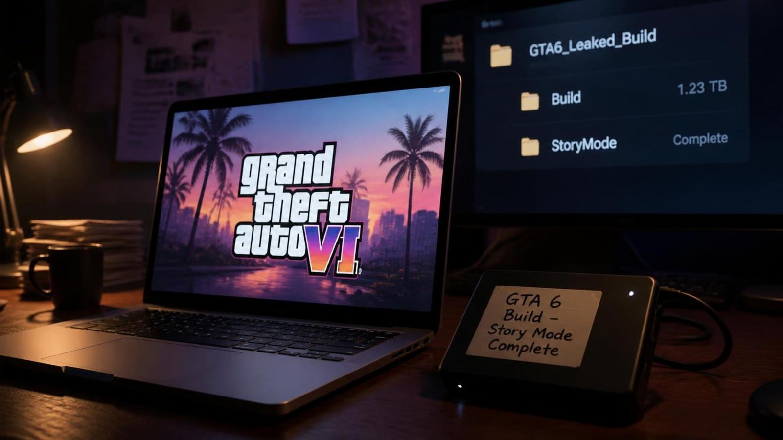 Illustration éditoriale de GTA 6 un leaker menace de diffuser une build avec mode histoire complet