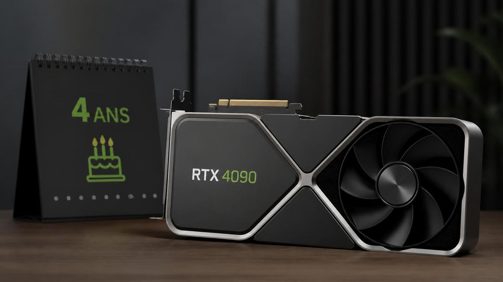 Illustration éditoriale de Nvidia RTX 4090 fête ses 4 ans tandis que la RTX 5090 serait arrêtée