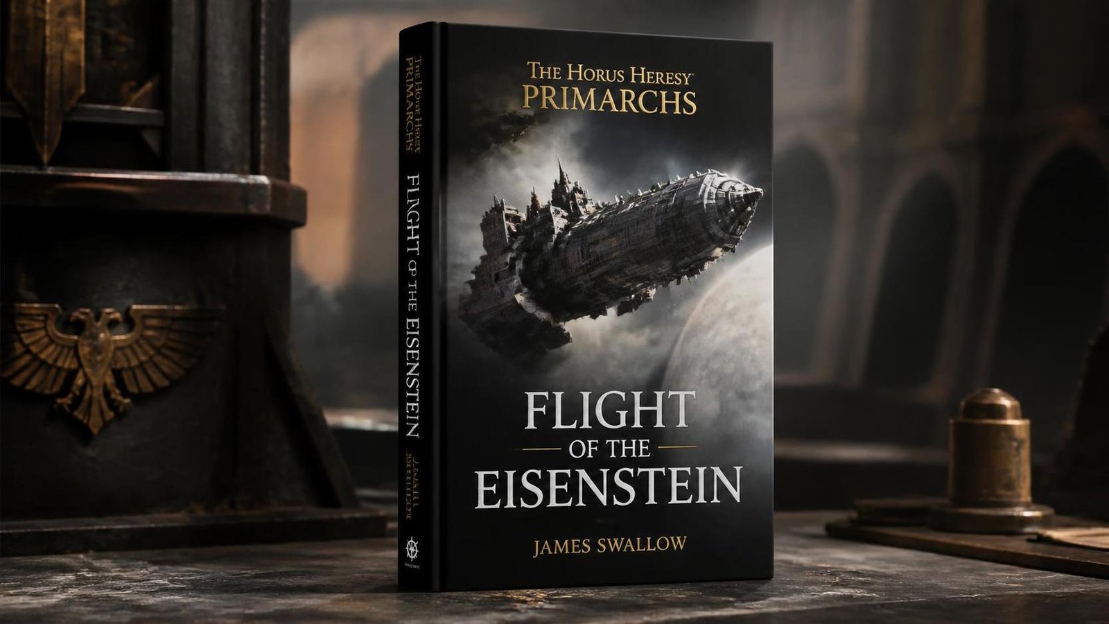 Illustration éditoriale de Warhammer The Horus Heresy dévoile la nouvelle couverture de Flight of the Eisenstein