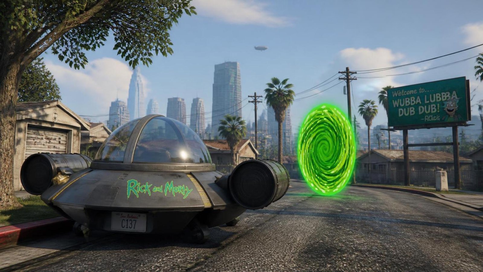 Illustration éditoriale de GTA 5 : des mods transforment le jeu en parodie de Rick et Morty