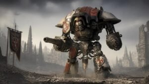 Illustration éditoriale de Warhammer 40,000 Grand Narrative 2026 présente les Lords of War