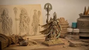Illustration éditoriale de Warhammer The Old World : coulisses des nouvelles figurines Tomb Kings