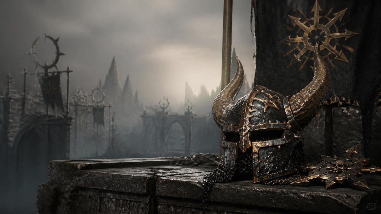 Illustration éditoriale de Warhammer Age of Sigmar : champions du Chaos à travers les âges