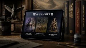 Illustration éditoriale de Warhammer+ cette semaine : Miao Ying, Battle Report Old World et Golden Demon
