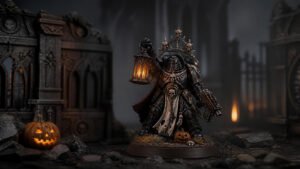 Illustration éditoriale de Warhammer 40,000 et Age of Sigmar célèbrent Halloween en figurines