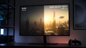 Illustration éditoriale de This new super-bright 500 nit inkjet tech promises to fix OLED’s full-screen brightness limitation