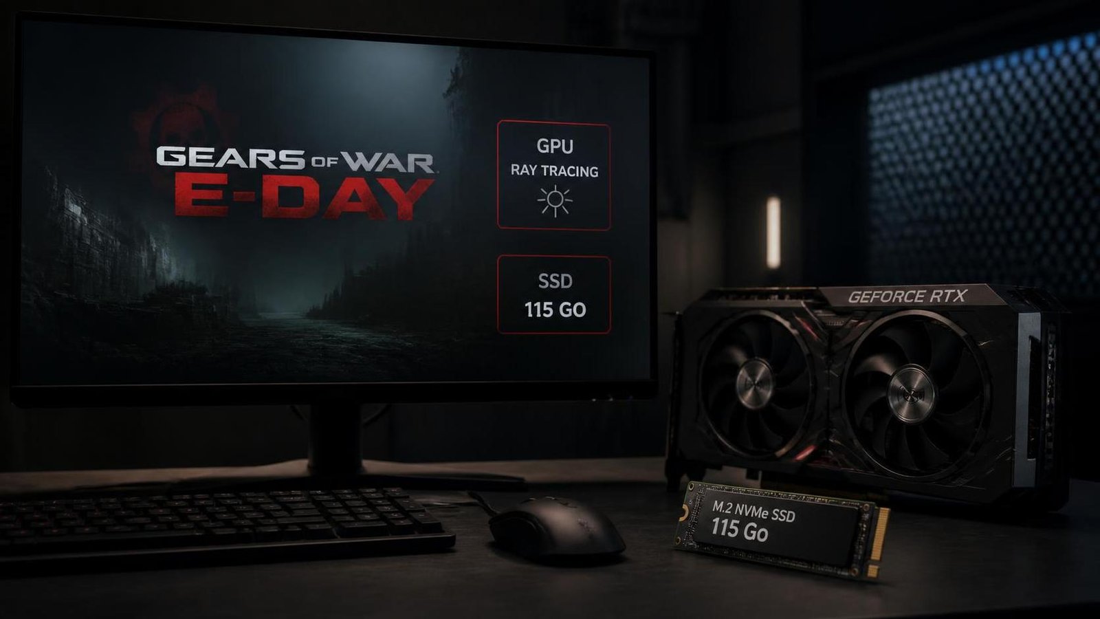 Illustration éditoriale de Gears of War: E-Day exige GPU ray tracing et 115 Go SSD