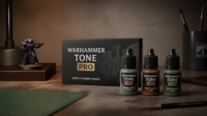 Illustration éditoriale de Warhammer Tone Pro : nouvelle gamme de peintures en précommande prochaine semaine