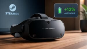 Illustration éditoriale de Steam Frame : mise à jour SteamOS booste l’autonomie jusqu’à 12%