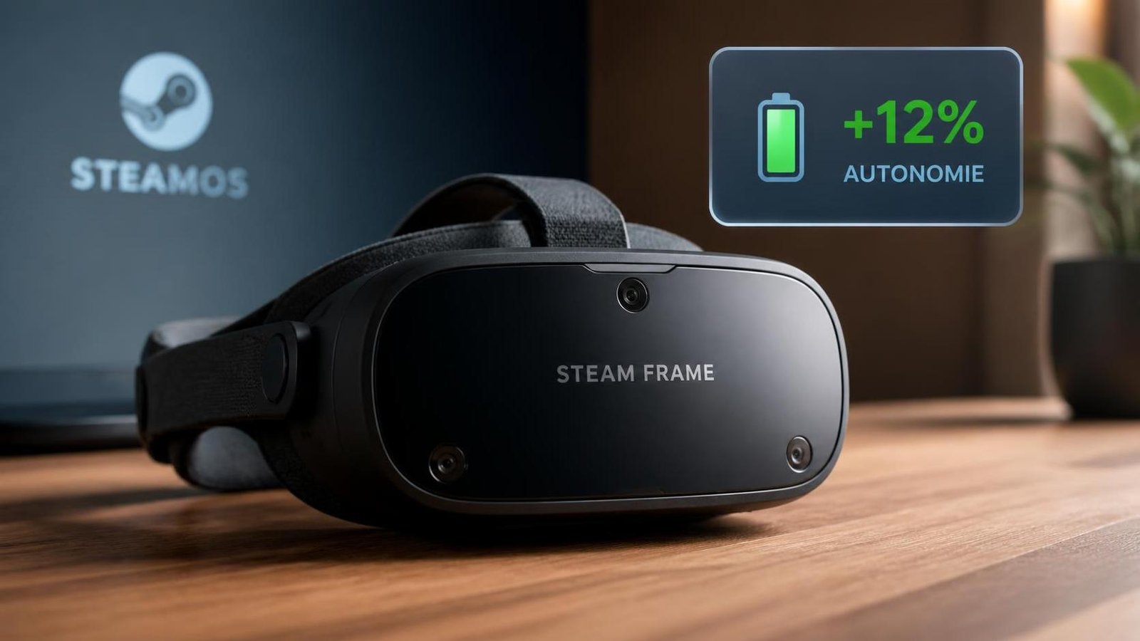 Illustration éditoriale de Steam Frame : mise à jour SteamOS booste l’autonomie jusqu’à 12%