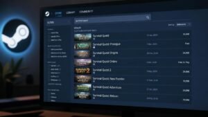 Illustration éditoriale de Why so many Steam games have weirdly similar names analyse les dérives des titres sur Steam