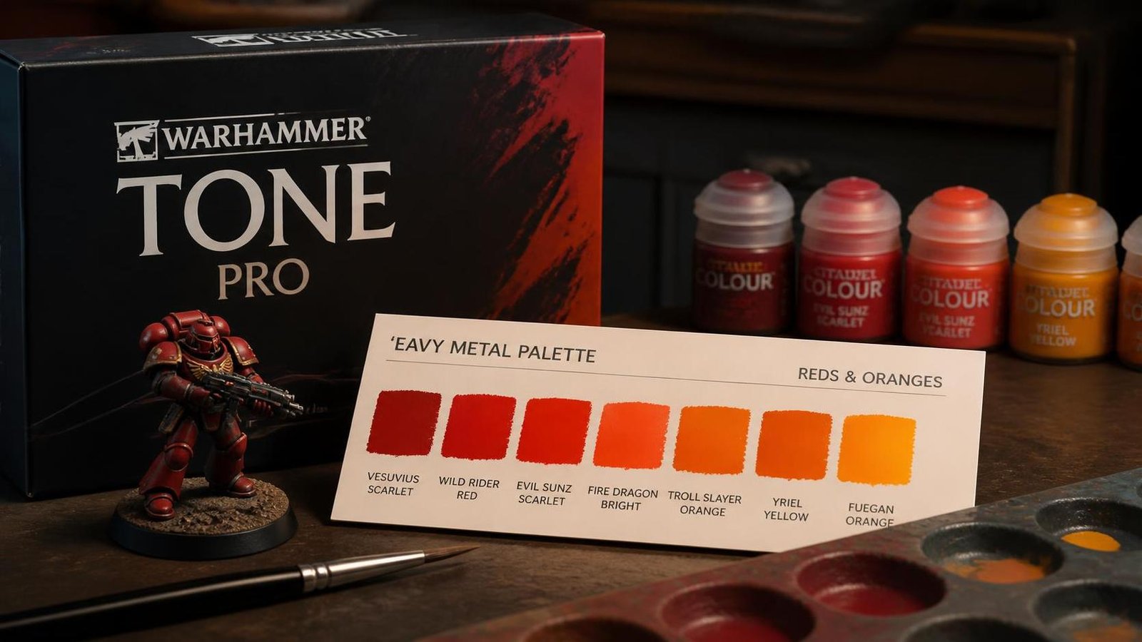 Illustration éditoriale de Warhammer Tone Pro: l’équipe ’Eavy Metal révèle les rouges et oranges