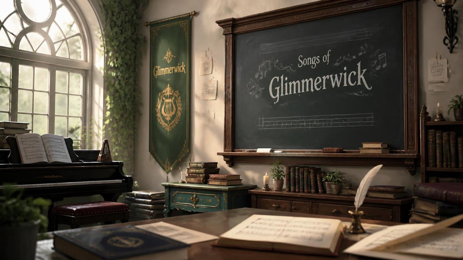 Illustration éditoriale de Songs of Glimmerwick dévoile 7 clips musicaux et sa vie d’école magique