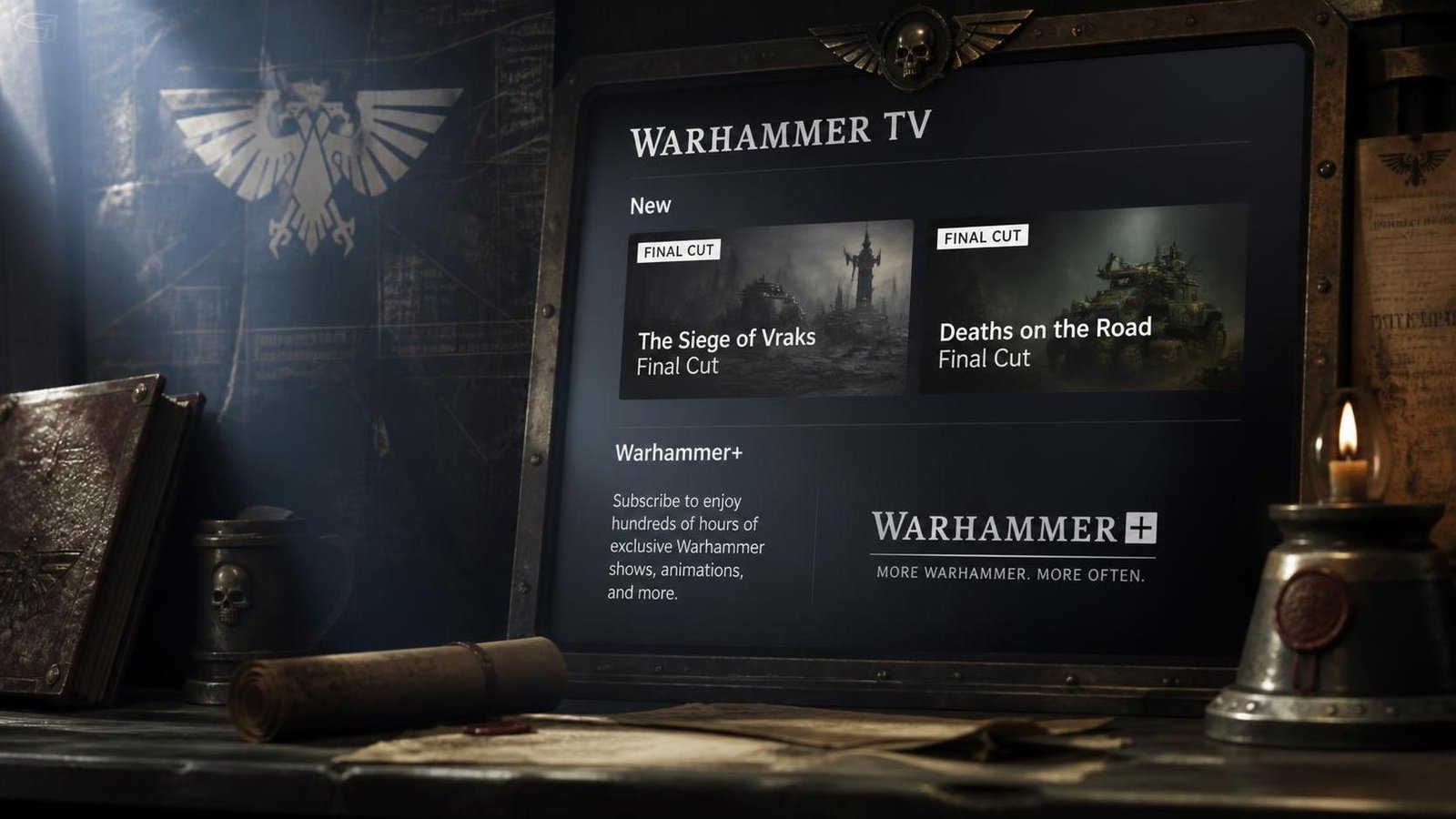 Illustration éditoriale de Warhammer TV : deux Final Cut ajoutés et nouveautés Warhammer+