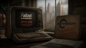 Illustration éditoriale de Fallout: New York forcé offline par Bethesda pour violation de marque