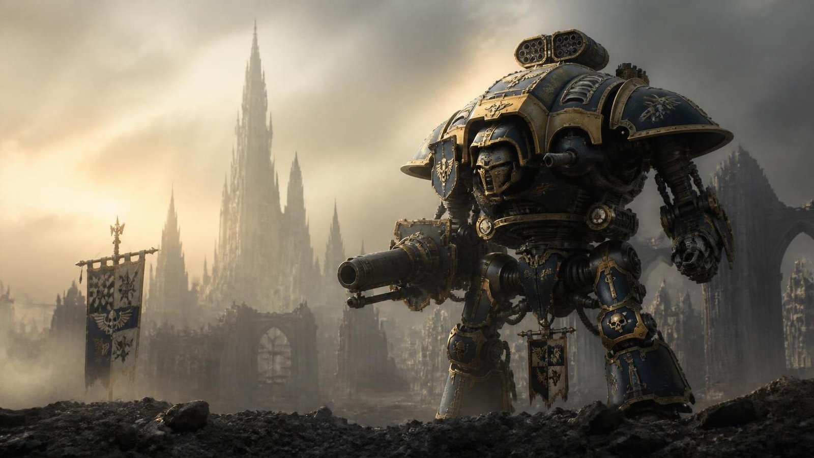 Illustration éditoriale de Warhammer 40,000 : les Chevaliers Impériaux au cœur d’un nouveau roman Black Library