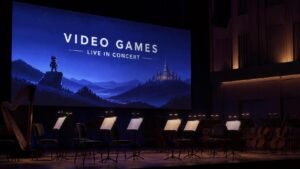 Illustration éditoriale de What does your dream videogame concert look like : le concert de jeux vidéo idéal selon PC Gamer
